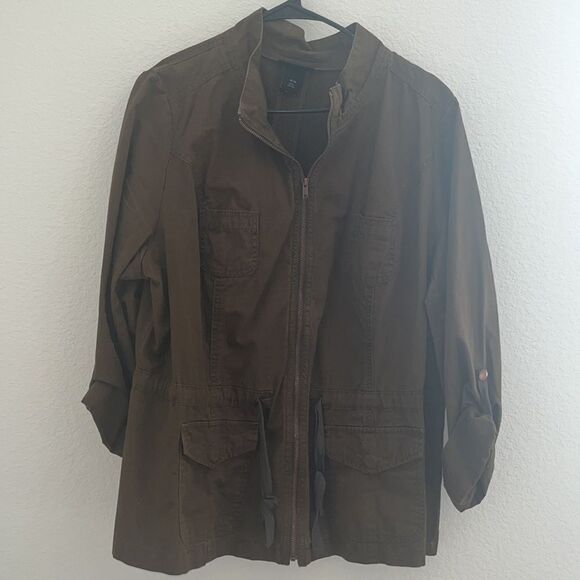 Multi Pocket Waist Cinch Lane Bryant Jacket - Picture 1 of 6